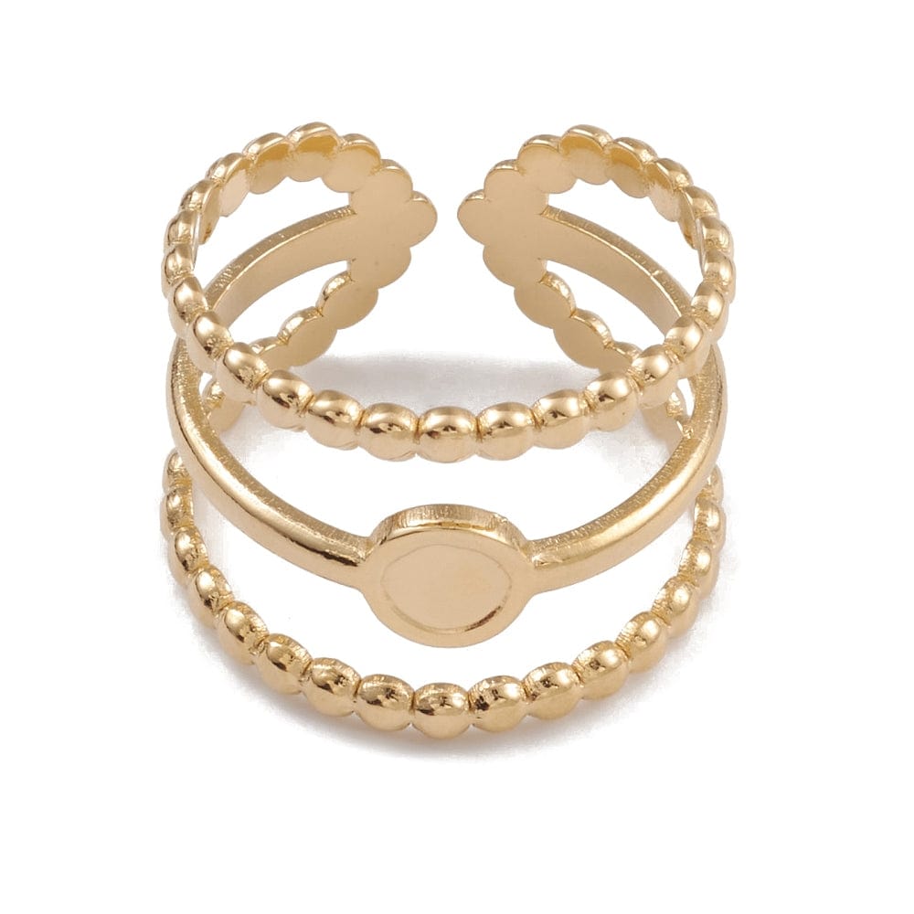 Vandfast Ring Til Pålimning Af Cabochon – 14K Forgyldt Stål - Uniq Perler - 115325