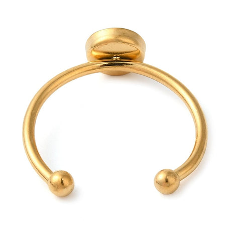 Vandfast Ring Til Pålimning Af Cabochon – 18K Forgyldt Stål (5 Stk) - Uniq Perler - 114986