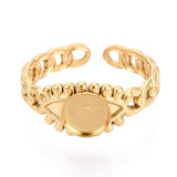 Vandfast Ring Til Pålimning Af Cabochon – 18K Forgyldt Stål - Uniq Perler - 115544