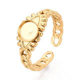 Vandfast Ring Til Pålimning Af Cabochon – 18K Forgyldt Stål - Uniq Perler - 115544