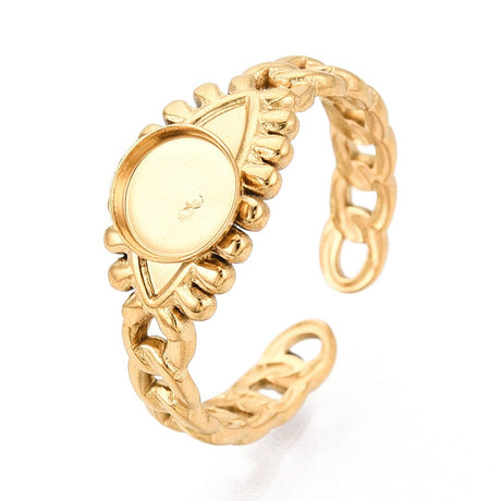 Vandfast Ring Til Pålimning Af Cabochon – 18K Forgyldt Stål - Uniq Perler - 115544