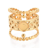 Vandfast Ring Til Pålimning Af Cabochon – 18K Forgyldt Stål - Uniq Perler - 115545