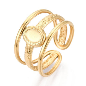 Wasserdichter Ring zum Aufkleben von Cabochons – 18K Vergoldet Stahl - Uniq Perler - 117429