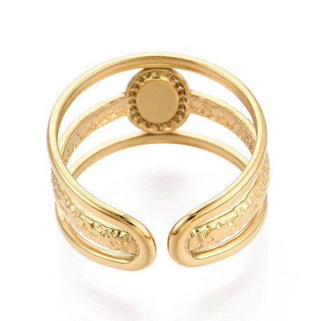 Wasserdichter Ring zum Aufkleben von Cabochons – 18K Vergoldet Stahl - Uniq Perler - 117429