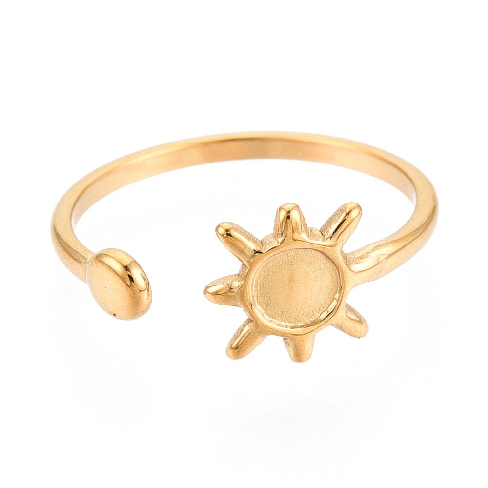 Vandfast Ring Til Pålimning Af Cabochon – 18K Forgyldt Stål - Uniq Perler - 117430