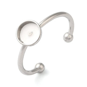 Vattentålig Ring för pålimning av cabochon – Stål (5 st) - Uniq Perler - 114985