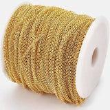 Vandfast Rolo Kæde, Forgyldt Stål, 2,5mm, 1m - Uniq Perler - 8545678