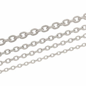 Wasserdichte Rolo-Kette, Stahl, 1,6x0,4mm, 1m - Uniq Perler - 544120