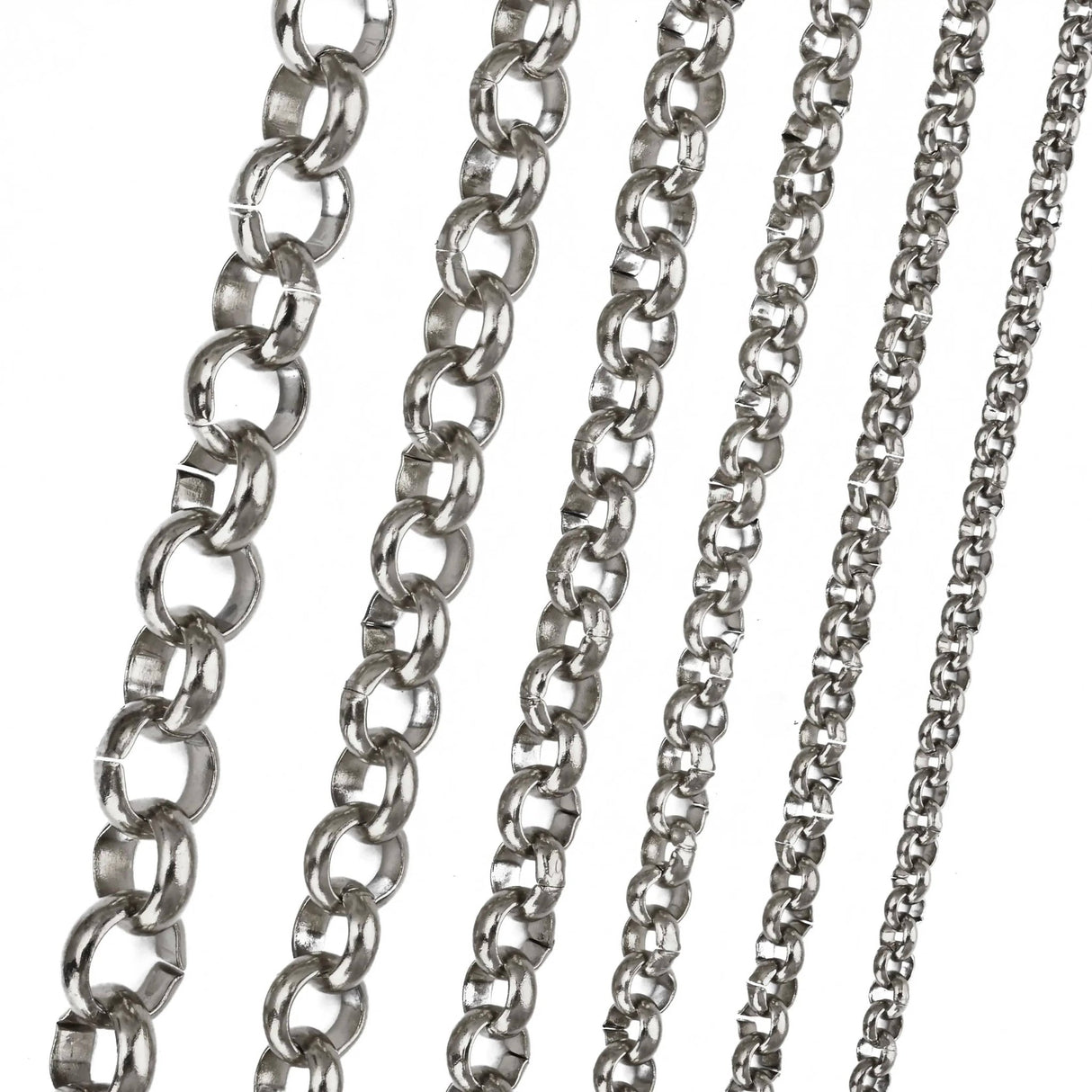 Vandfast Rolo Kæde, Stål, 2,5mm, 1m - Uniq Perler - 653357