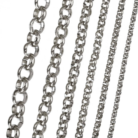 Vandfast Rolo Kæde, Stål, 2,5mm, 1m - Uniq Perler - 653357