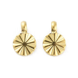 Vandfast Rundt Vedhæng Med Mønster, 18K Forgyldt Stål, 8x5mm - Uniq Perler - 113060