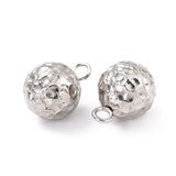 Vandfast Rundt Vedhæng, Stål, 11x8 mm, 2 stk. - Uniq Perler - 113502