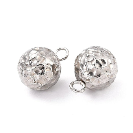 Vandfast Rundt Vedhæng, Stål, 11x8 mm, 2 stk. - Uniq Perler - 113502