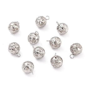 Water-resistant Round Pendant, Steel, 11x8 mm, 2 pcs. - Uniq Perler - 113502