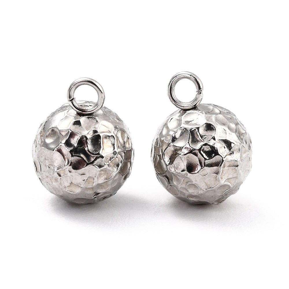 Vandfast Rundt Vedhæng, Stål, 11x8 mm, 2 stk. - Uniq Perler - 113502