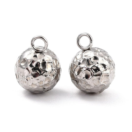 Vandfast Rundt Vedhæng, Stål, 11x8 mm, 2 stk. - Uniq Perler - 113502