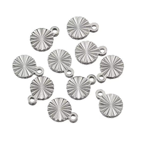 Water-resistant Round Pendant, Steel, (8mm, 6 pcs.) - Uniq Perler - 112106