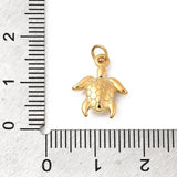 Vandfast Skildpadde Vedhæng – 18K Forgyldt Stål (14,5x11,5x4mm) 1 stk. - Uniq Perler - 124281