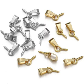 Water-resistant Screw Bail For Top-drilled Beads – Steel (10mm, 5 pcs.) - Uniq Perler - 112108