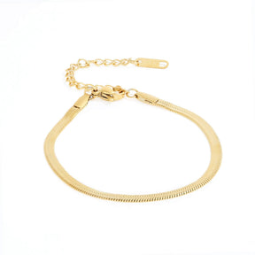 Vandfast Snake Armbånd – 18K Forgyldt Stål (15+3cm) 2 mm bred - Uniq Perler - 565656