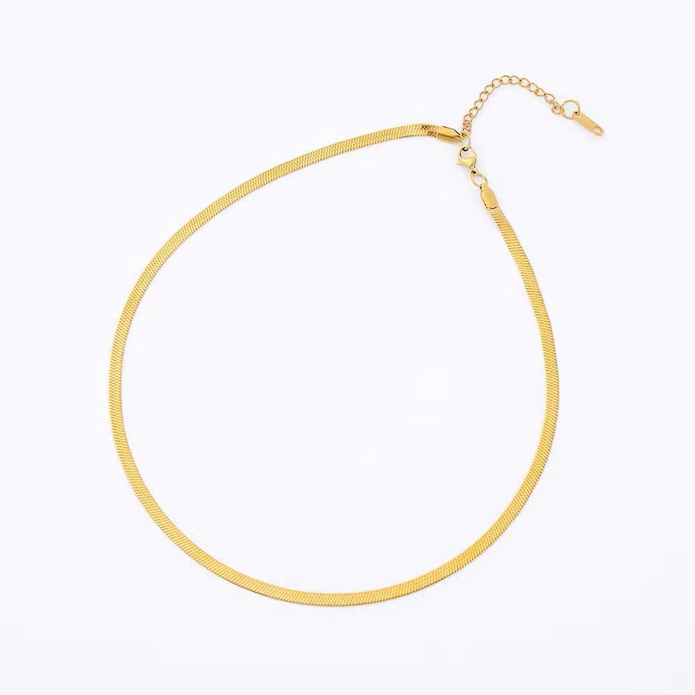 Vandfast Snake Halskæde – 18K Forgyldt Stål (42+5cm) - Uniq Perler - 815456