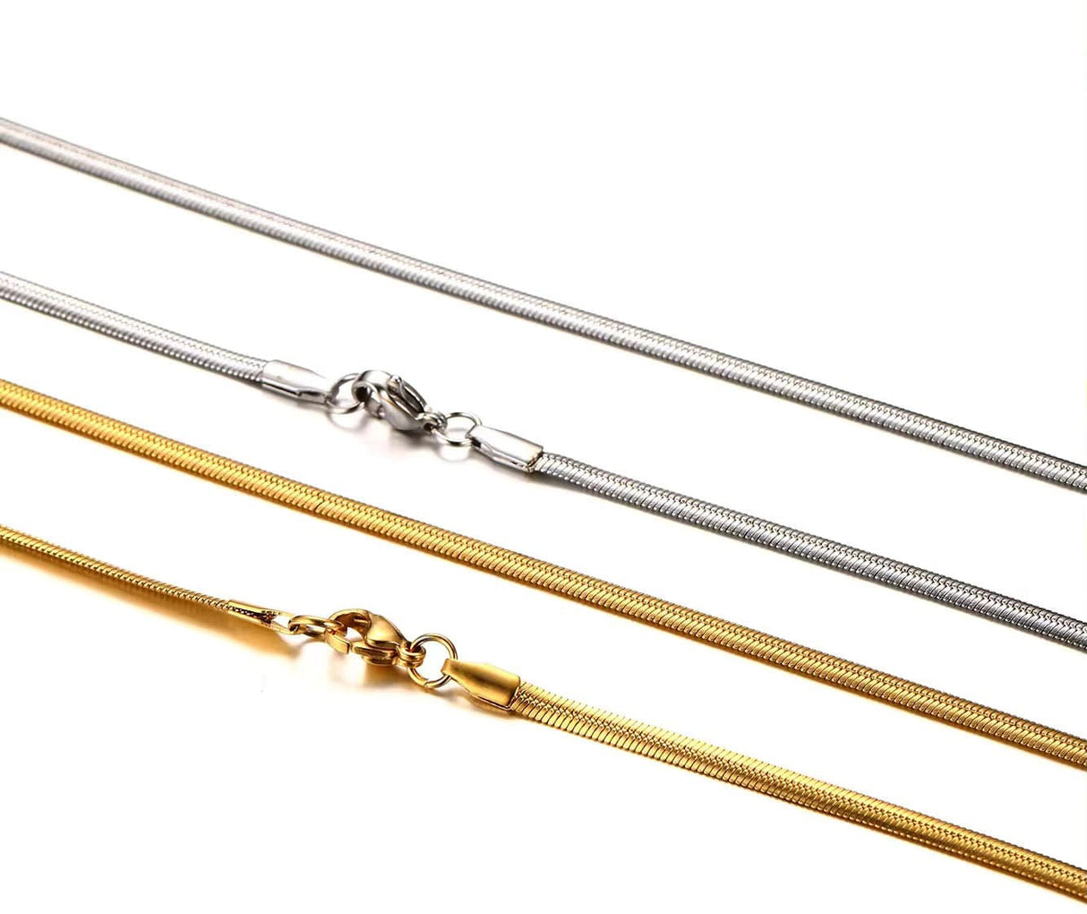 Vandfast Snake Halskæde – 18K Forgyldt Stål (42+5cm) - Uniq Perler - 815456