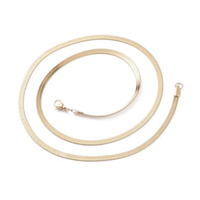 Water-resistant Snake Necklace – 18K Gold-plated Steel (60cm) - Uniq Perler - 115971