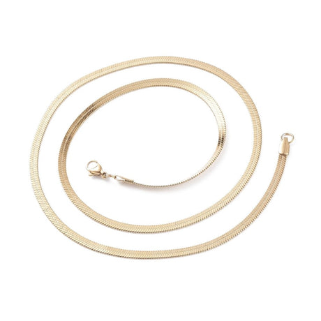 Vandfast Snake Halskæde – 18K Forgyldt Stål (60cm) - Uniq Perler - 115971