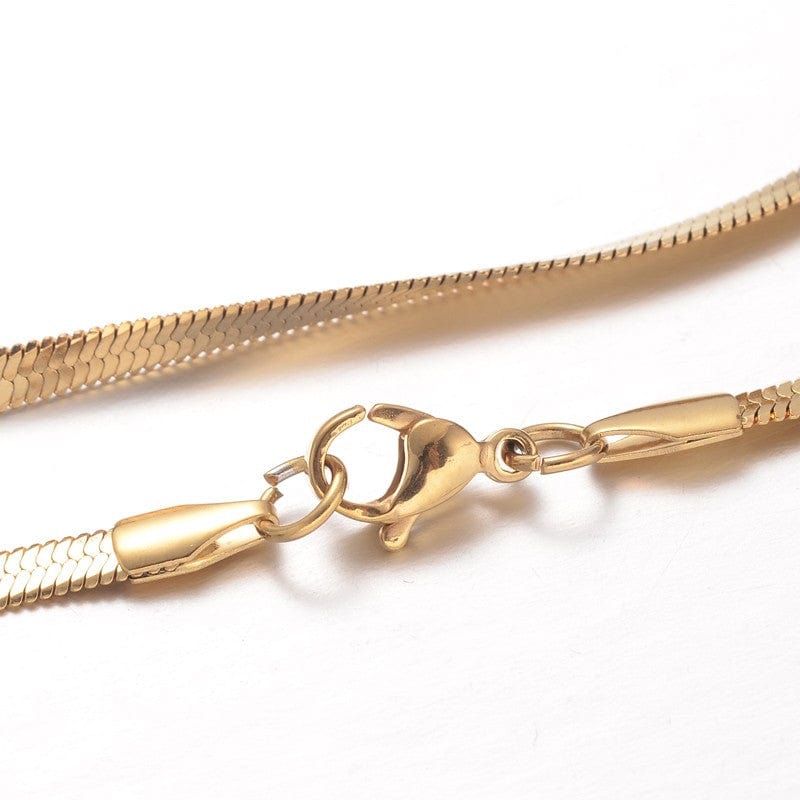 Vandfast Snake Halskæde – Forgyldt Stål (45cm) - Uniq Perler - 111434