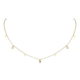 Vandfast Snake Halskæde Med Klare Zirkonia Sten - Forgyldt (40+4cm) - Uniq Perler - 113362