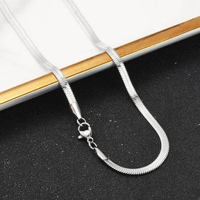 Water-resistant Snake Necklace – Steel (45+5cm, 3mm Wide) - Uniq Perler - 12155531