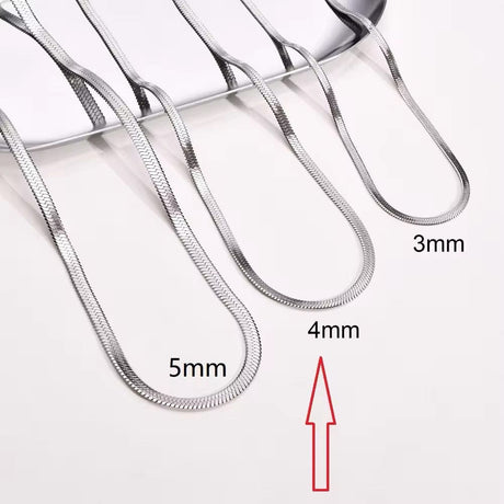 Vandfast Snake Halskæde – Stål (45+5cm, 4mm Bred) - Uniq Perler - 12125753