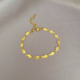 Vandfast Snowflake Armbånd – Forgyldt Stål (17+5cm) - Uniq Perler - 115179