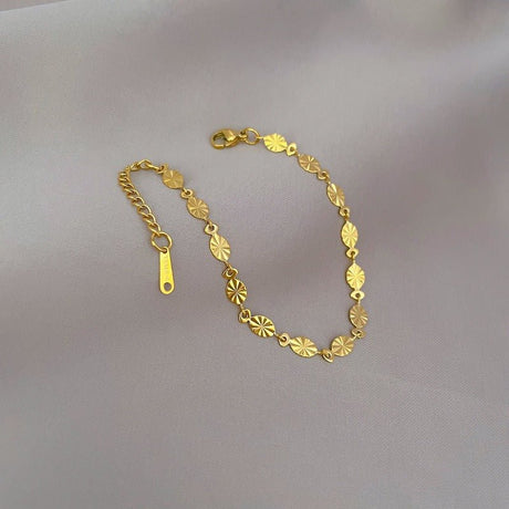 Vandfast Snowflake Armbånd – Forgyldt Stål (17+5cm) - Uniq Perler - 115179