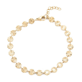 Water-resistant Snowflake Bracelet – Gold-plated Steel (19cm) - Uniq Perler - 113930