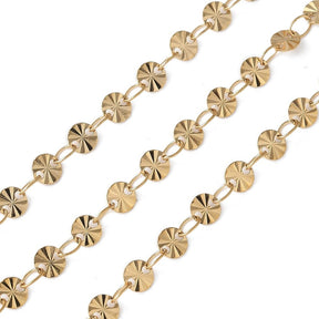 Wasserdichte Snowflake-Kette – Vergoldet Stahl (4x0,5mm, 1m) - Uniq Perler - 114897