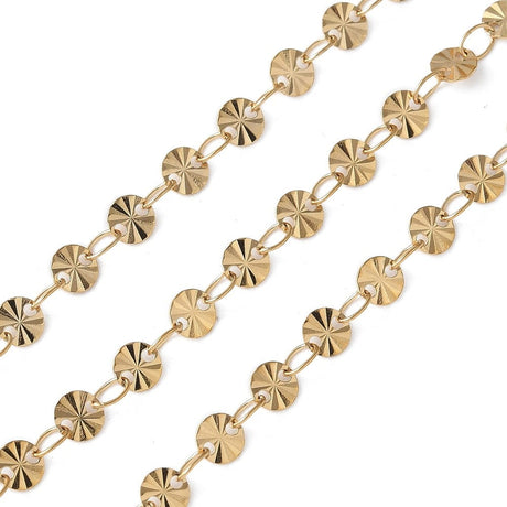 Vandfast Snowflake Kæde – Forgyldt Stål (4x0,5mm, 1m) - Uniq Perler - 114897