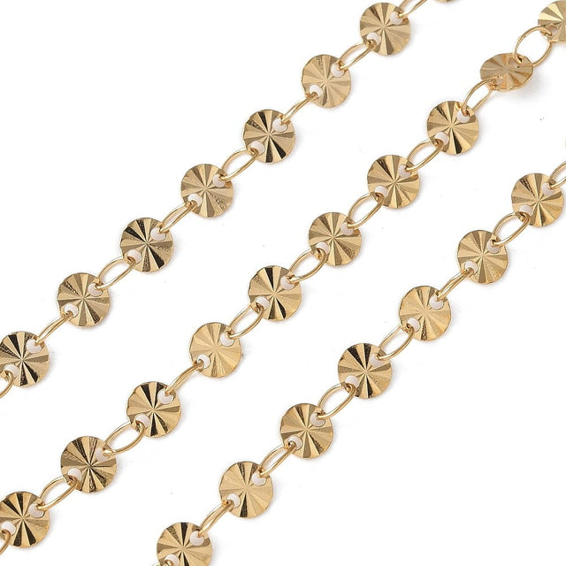 Vandfast Snowflake Kæde – Forgyldt Stål (4x0,5mm, 1m) - Uniq Perler - 114897