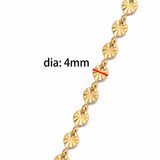 Water-resistant Snowflake Chain, Gold-plated Steel, (4x0.7mm) - Uniq Perler - 114046