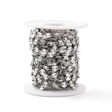 Vandfast Snowflake Kæde, Stål, 5x0,5mm - Uniq Perler - 0000014230