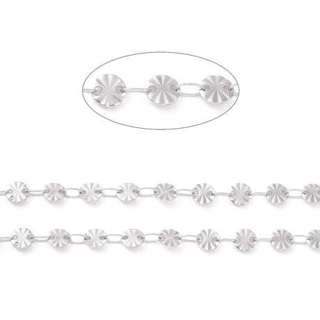 Vandfast Snowflake Kæde, Stål, 5x0,5mm - Uniq Perler - 0000014230