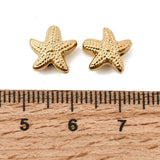 Vandfast Søstjerne Perle – 18K Forgyldt Stål (10x10x4mm) 2 stk - Uniq Perler - 118965