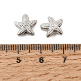 Vandfast Søstjerne Perle – Rustfrit Stål (10x10x4mm) 2 stk - Uniq Perler - 118966