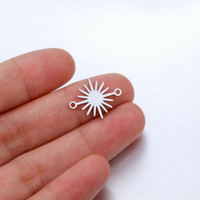 Water-resistant Sun Intermediate/Links, Steel, 19x14.5mm, 2 pcs. - Uniq Perler - 6432333