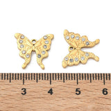 Vandfast Sommerfugl Vedhæng Med Rhinsten – 18K Forgyldt Stål (14x15mm) - Uniq Perler - 118913