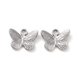 Vandfast Sommerfugle Vedhæng - Stål (12x15x3mm) 2 stk - Uniq Perler - 