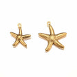 Vandfast Søstjerne Vedhæng - 18K Forgyldt Stål (15mm) - Uniq Perler - 536348