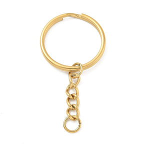 Wasserdichter Spalt-/Schlüsselring - 18K Vergoldet Stahl (30mm) 4 Stk - Uniq Perler - 114942