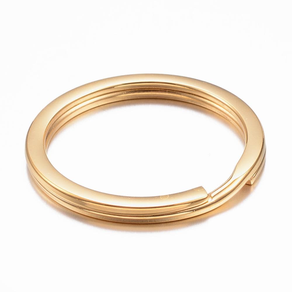 Vandfast Splitring/Nøglering - Forgyldt Stål (30mm, 4 stk) - Uniq Perler - 113798