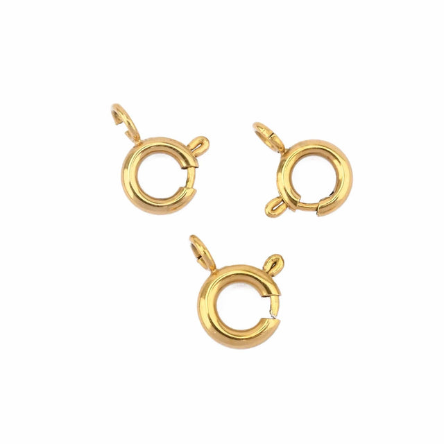 Vandfast Springlås – Forgyldt Stål (12mm, 10 stk) - Uniq Perler - 409175